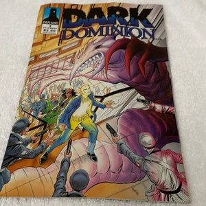 Comic book dark dominion number 3. Kept in plastic bag. Taken out to photograph